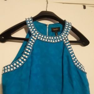 Turquoise blue beaded dress